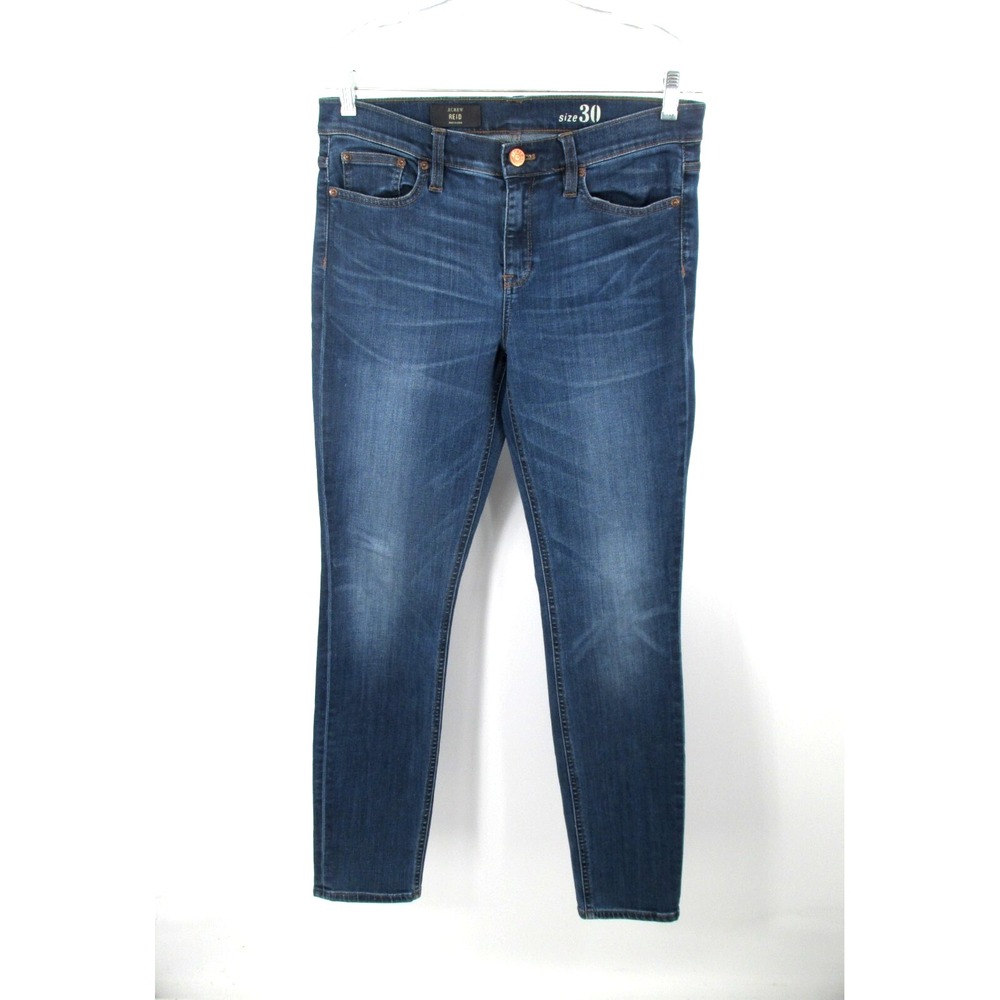J.CREW REID Skinny Jeans Womens 30 Blue Denim Stretch Slimming Shaping Mid Rise